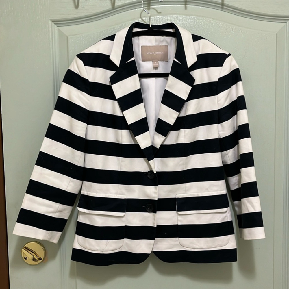 Banana Republic Used Blue Striped Blazer